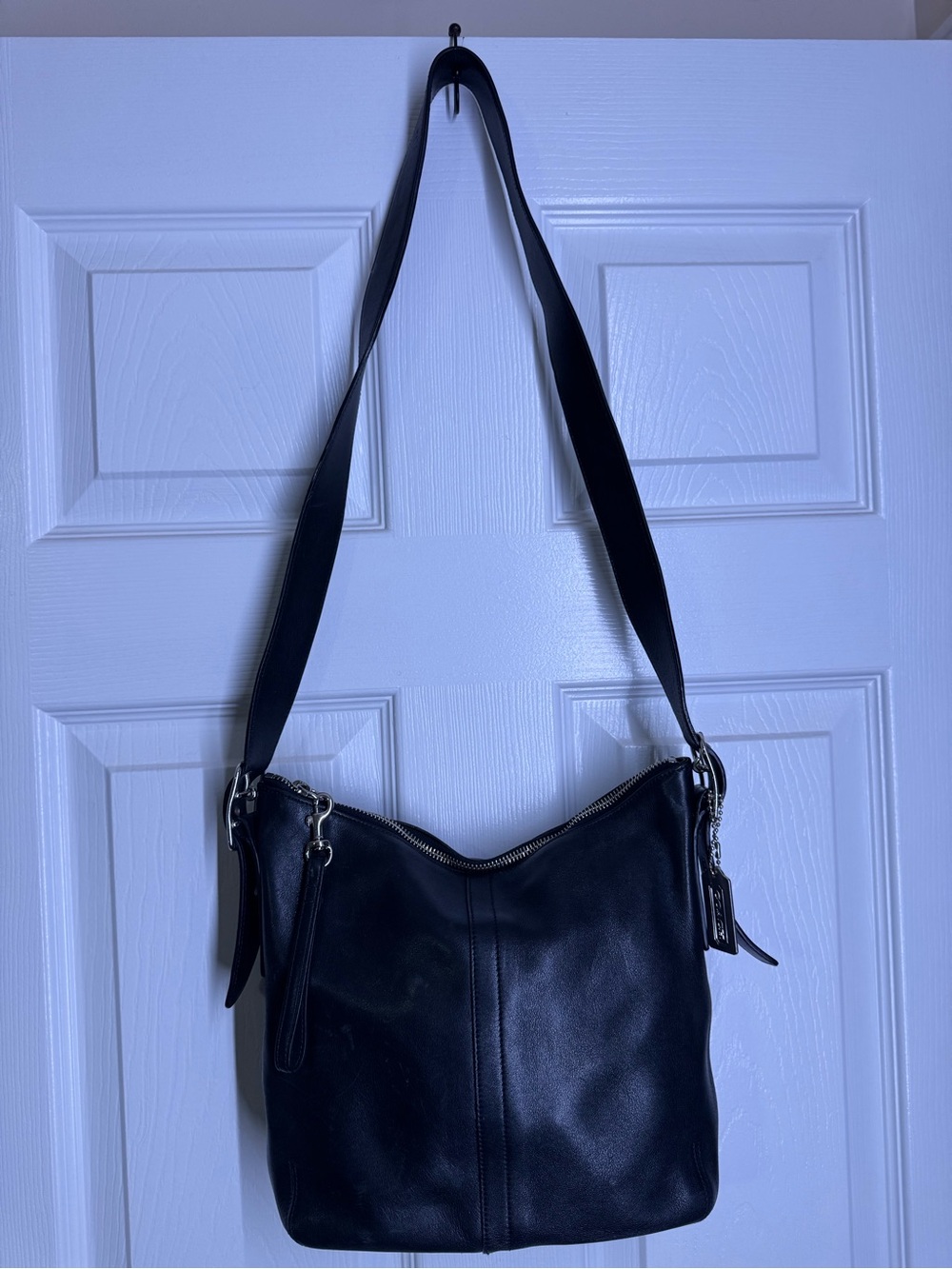 Authentic Coach Black Leather Shoulder Bag